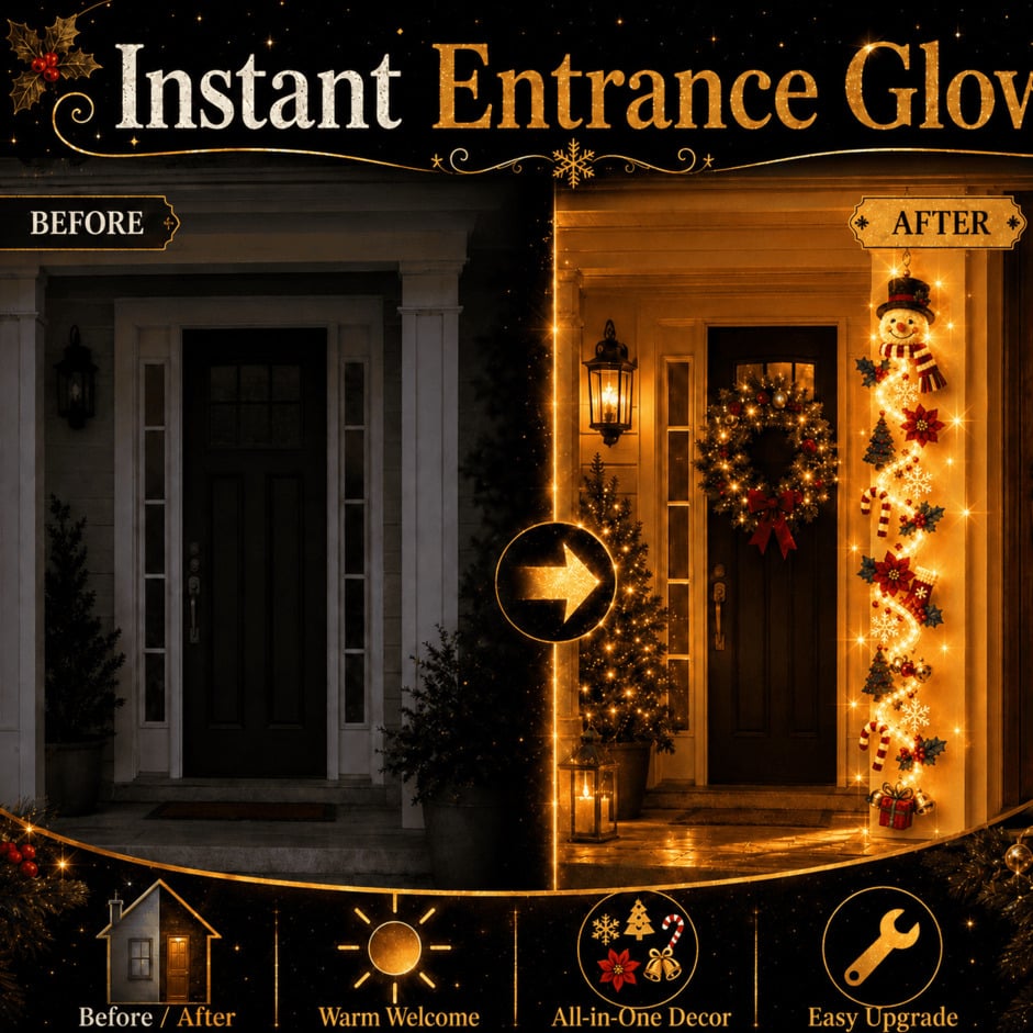 ⏳ Last Day 49% OFF – 🎄Smileadytime™ Glowing Christmas Door Hanger