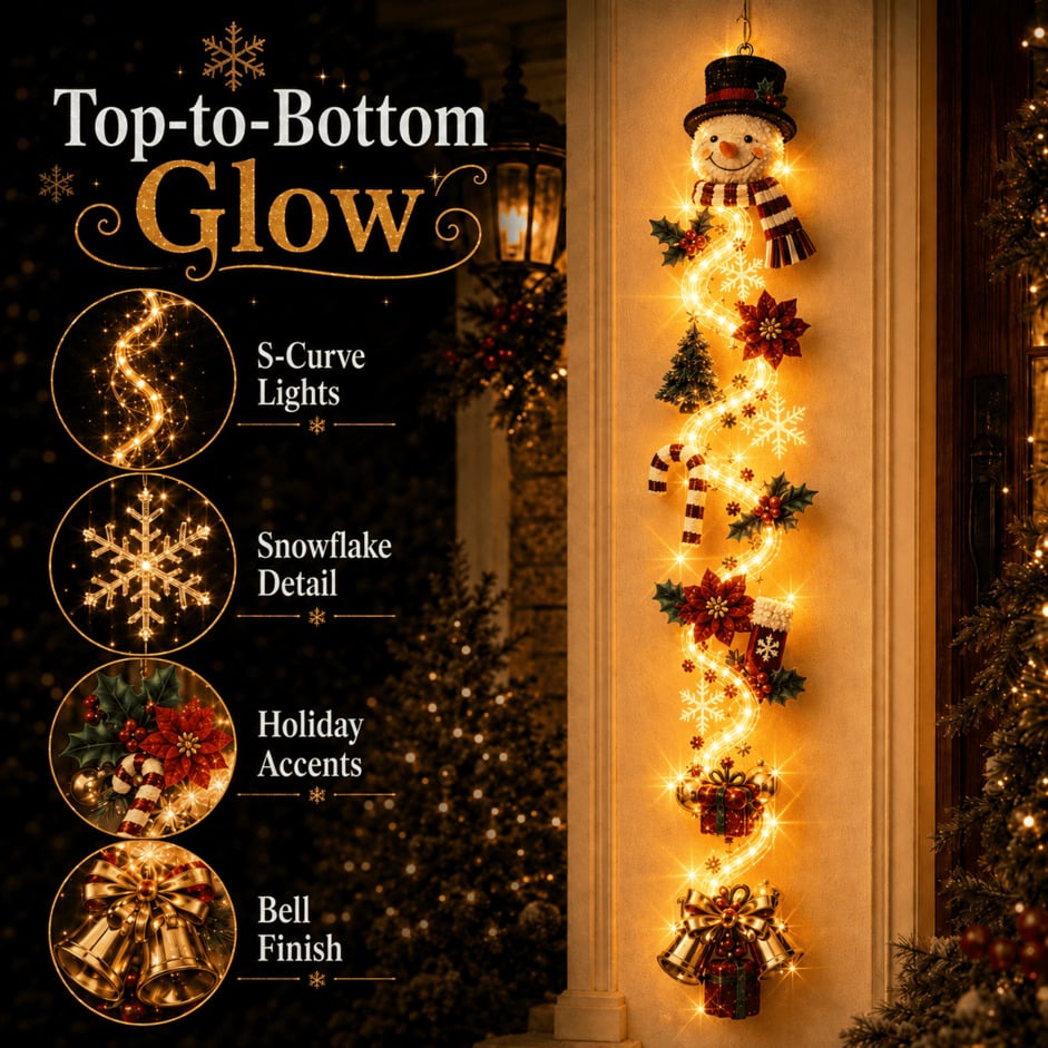 ⏳ Last Day 49% OFF – 🎄Smileadytime™ Glowing Christmas Door Hanger