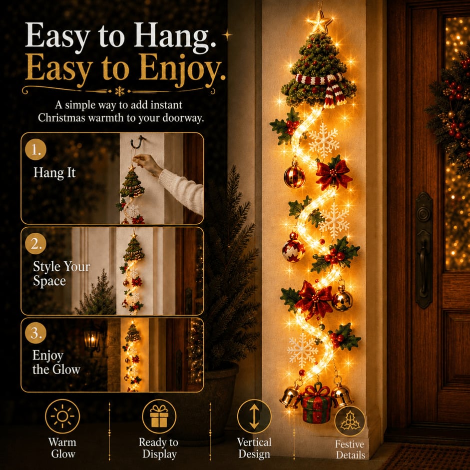 ⏳ Last Day 49% OFF – 🎄Smileadytime™ Glowing Christmas Door Hanger