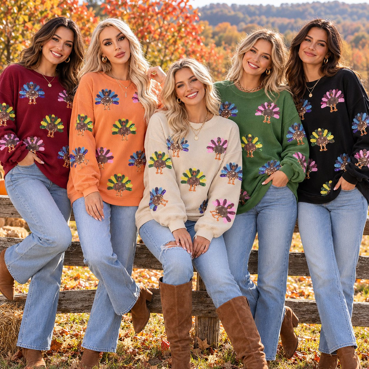 Thanksgiving Turkey Sequin Sweatshirt