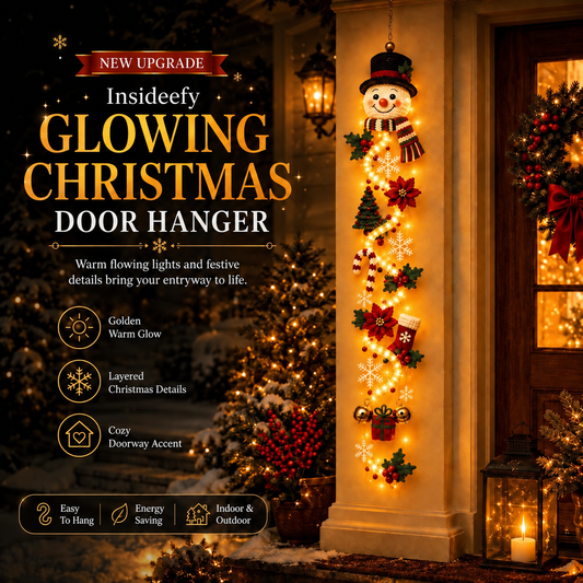 ⏳ Last Day 49% OFF – 🎄Smileadytime™ Glowing Christmas Door Hanger
