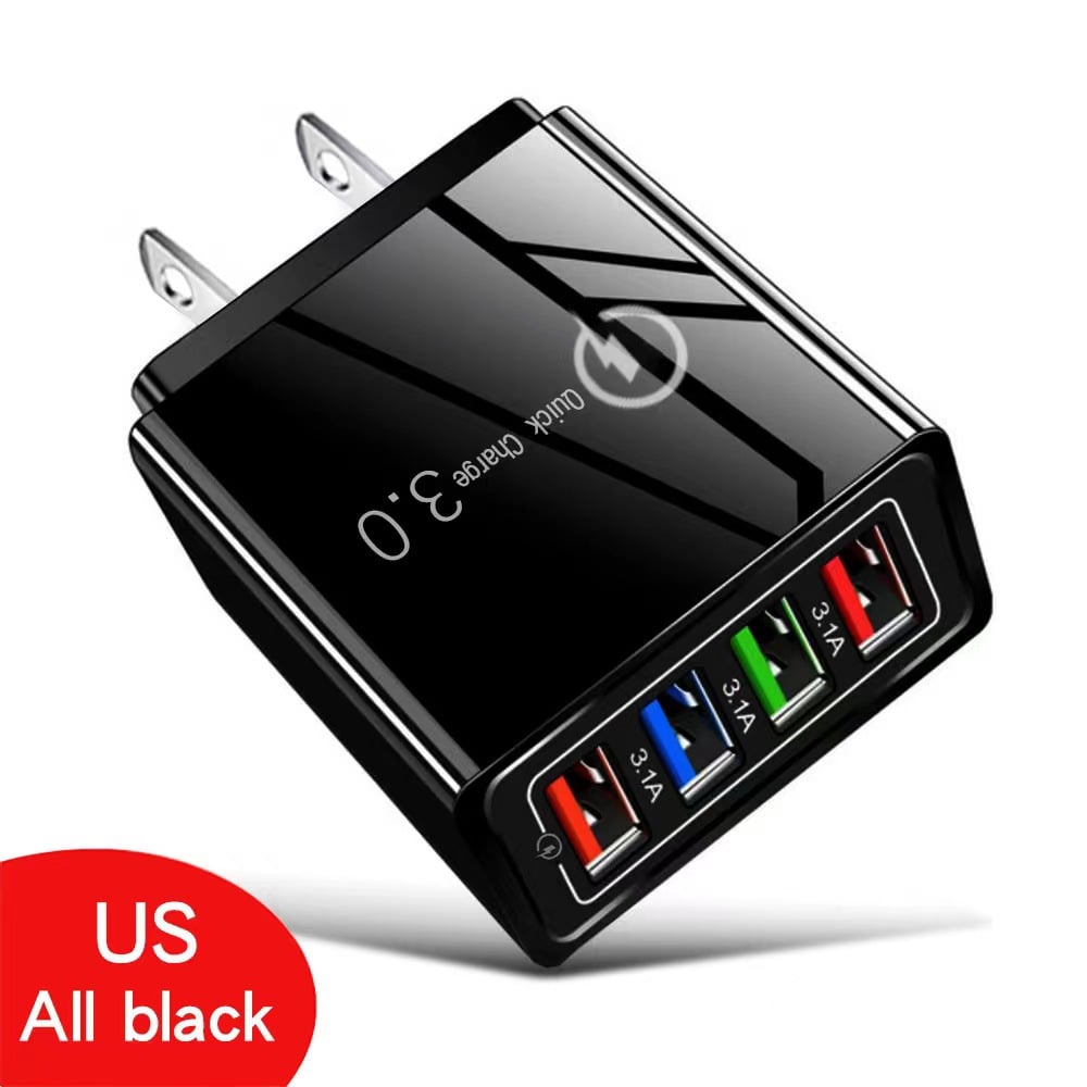 Four-Port Travel Charger for Extended Phone Battery Life