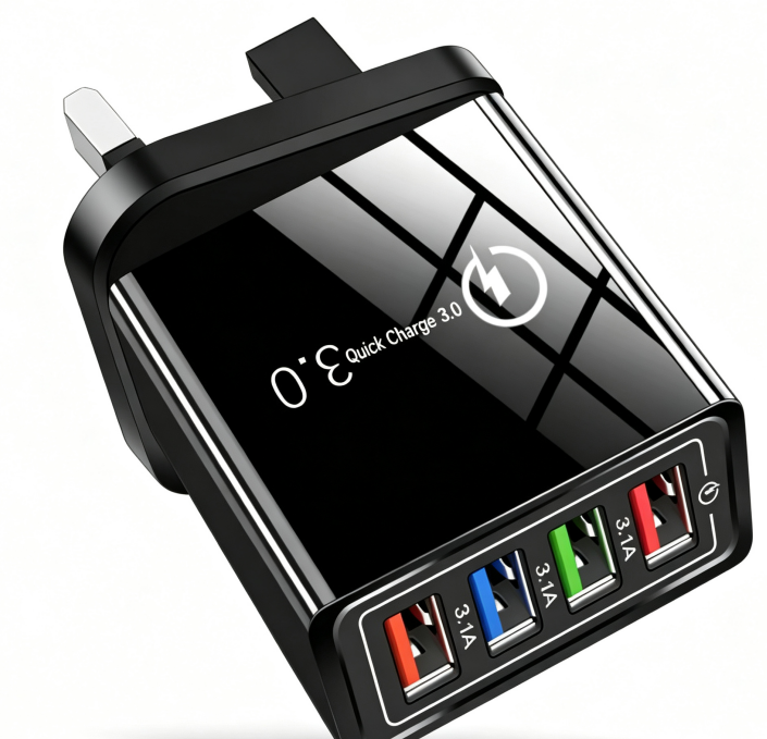 Four-Port Travel Charger for Extended Phone Battery Life
