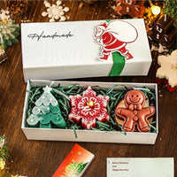 Christmas tree + snowflakes + gingerbread man