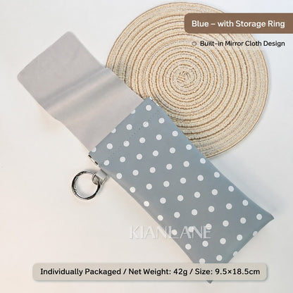 Soft PU Leather Sunglasses Pouch Elastic Opening Eyeglasses Bag