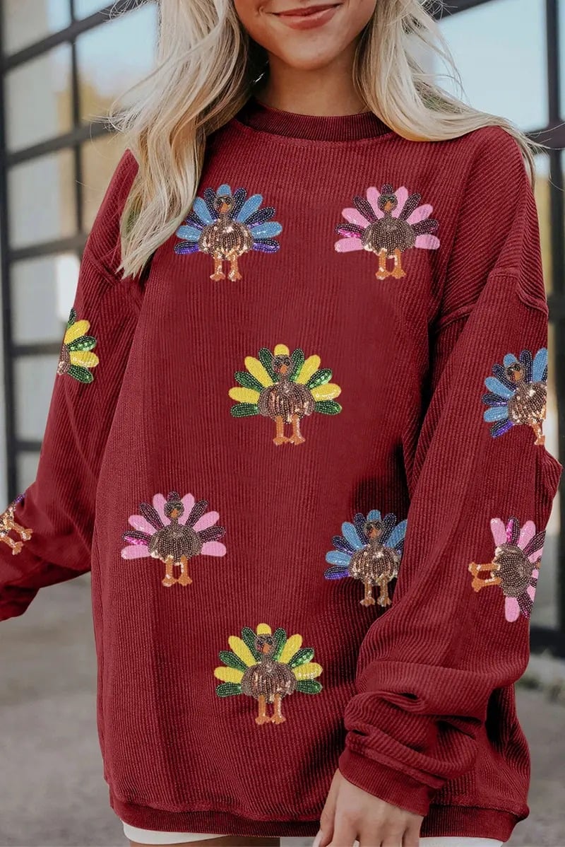 Thanksgiving Turkey Sequin Sweatshirt