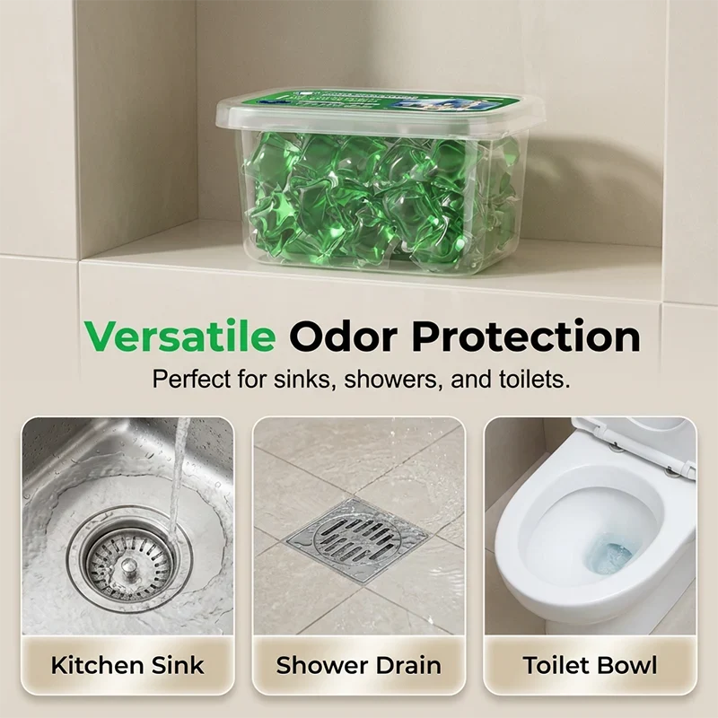 🥳2026 HOT SALE🥳💞50K+ SOLD!🏠💧 50% OFF! Drain Deodorizer Pods – Bio‑enzyme formula neutralizes smells at the source. Instant fresh scent, no harsh chemicals. Say goodbye to embarrassing odours. 🚰✅