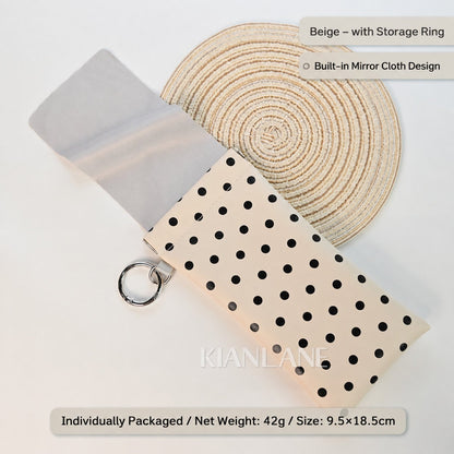 Soft PU Leather Sunglasses Pouch Elastic Opening Eyeglasses Bag