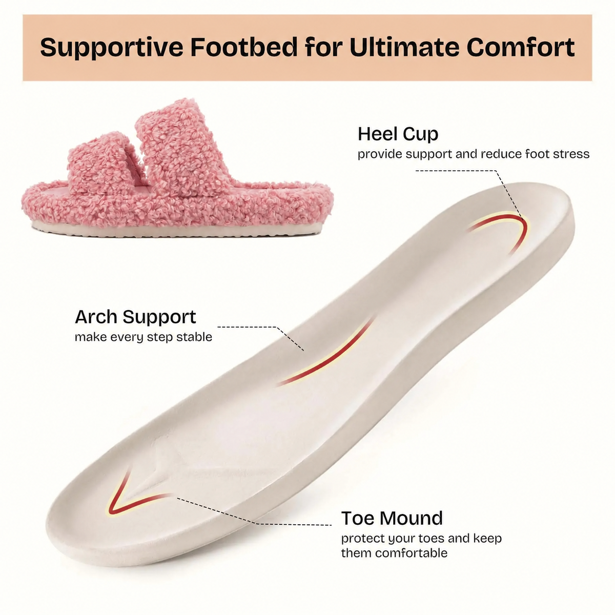 Women's Fuzzy Open-Toe Slippers – Stylish Classic Slides with Soft Memory Foam, Non-Slip Rubber Sole, Perfect Cozy Footwear ,Girl Fur Flipflop Walking Shoes Fluffy Modern Sleeper Slip On Clog