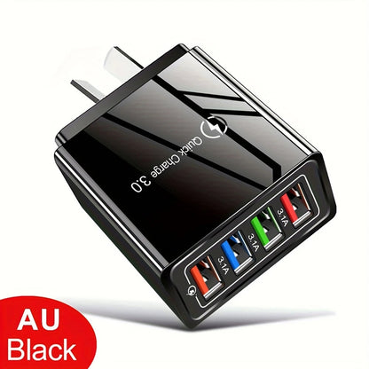 Four-Port Travel Charger for Extended Phone Battery Life